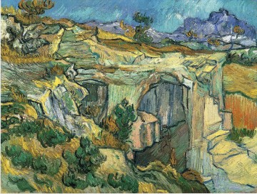  entra Pintura al %C3%B3leo - Entrada a una cantera cerca de Saint Remy Vincent van Gogh